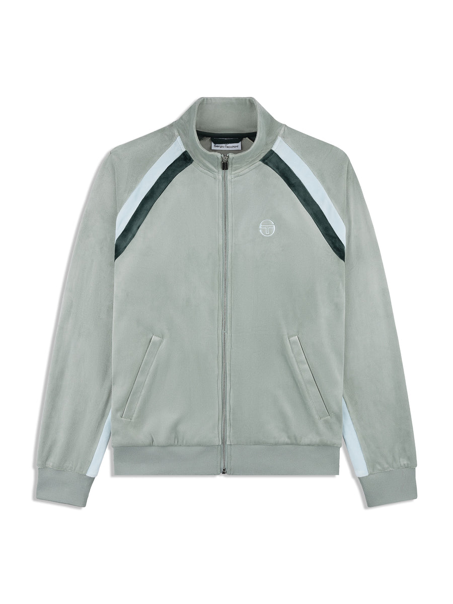 Banda Velour Track Jacket- Slate Gray