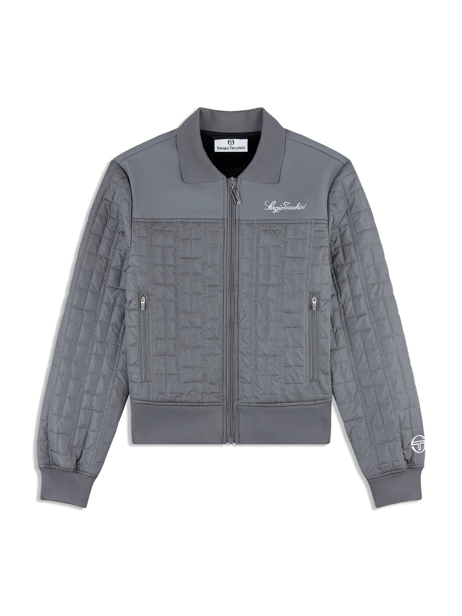 Anji Quilted Track Jacket- Quiet Shade