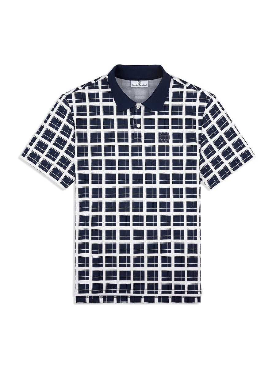 Damarindo Check Polo- Maritime Blue