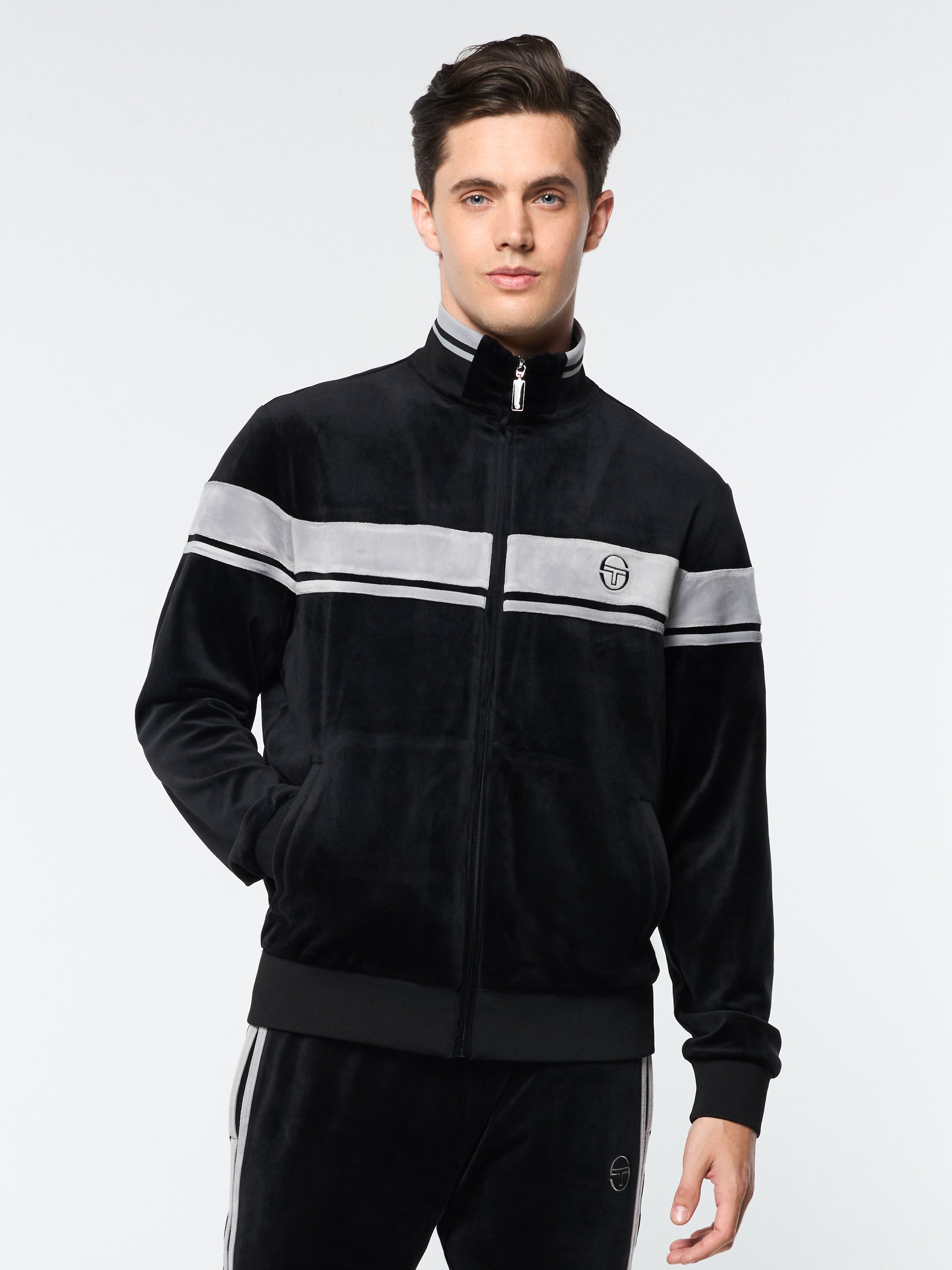 Damarindo Velour Track Jacket- Black Beauty – Sergio Tacchini Europe