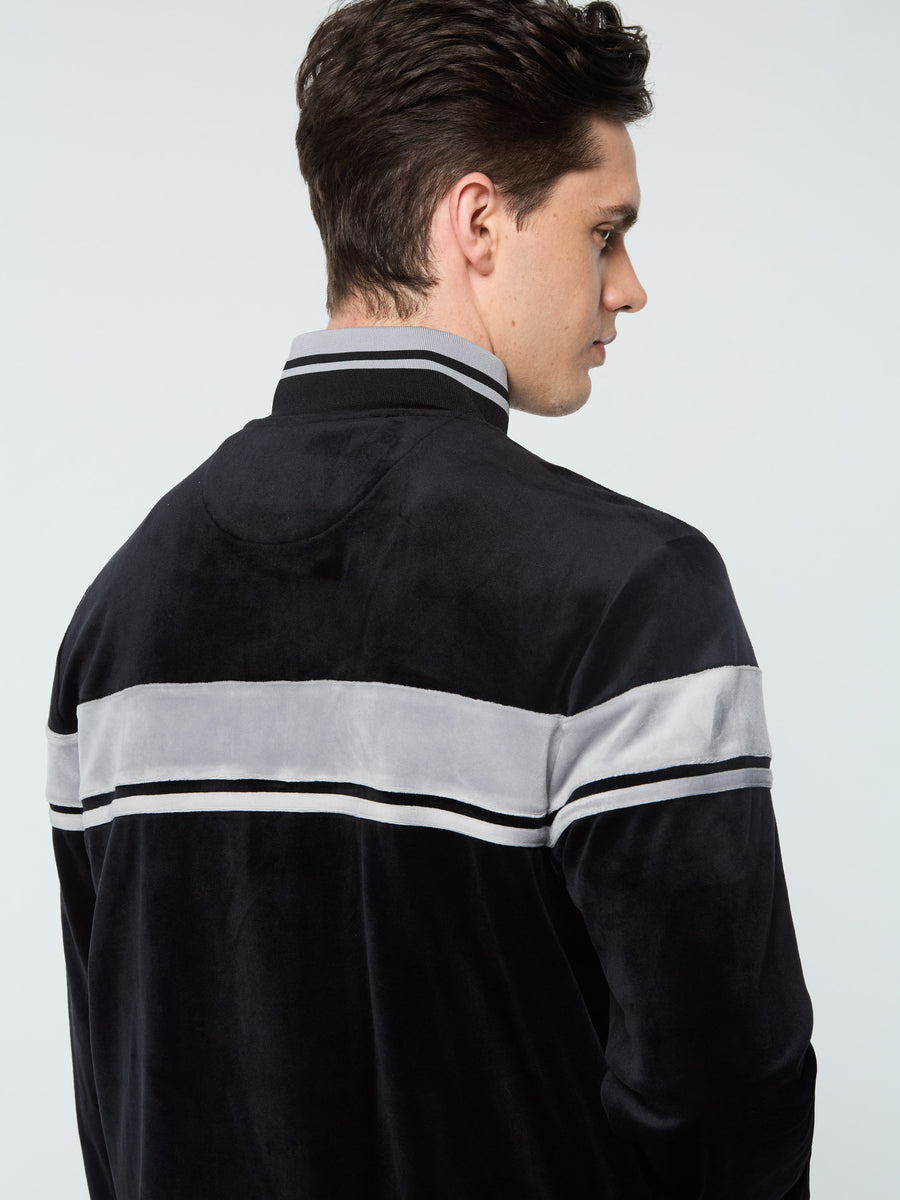 Damarindo Velour Track Jacket- Black Beauty