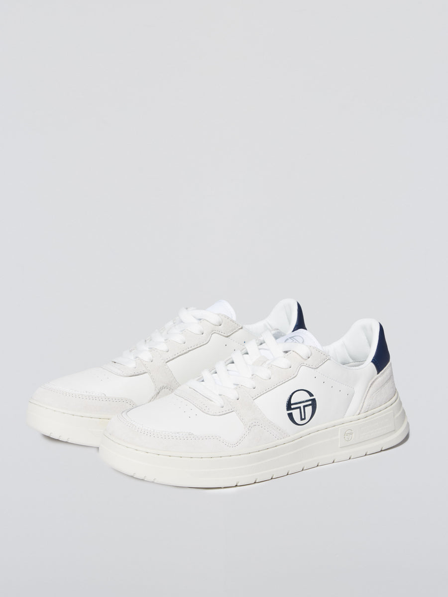 Court Classic MP Sneaker- White/ Antique White/ Maritime Blue
