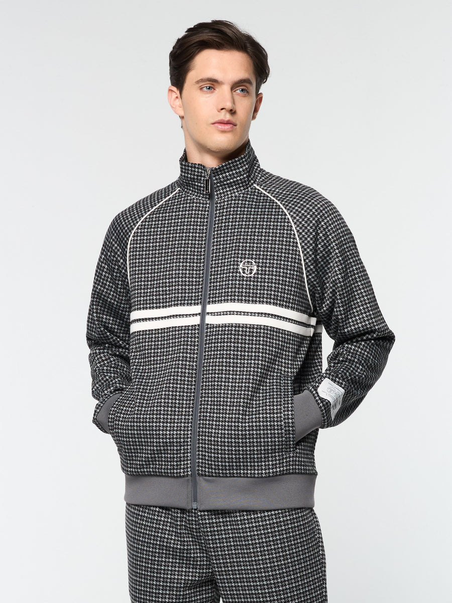 Dallas Houndstooth Track Jacket- Black Beauty