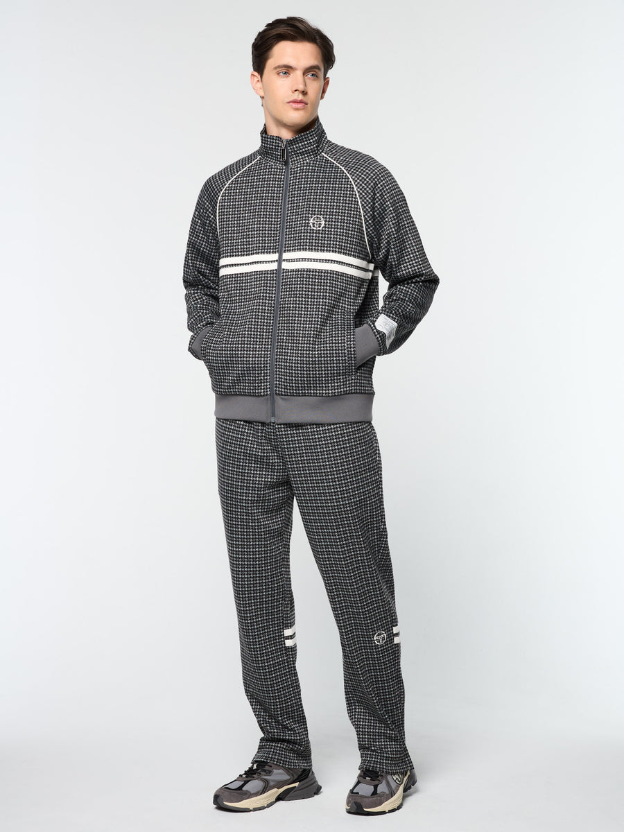 Dallas Houndstooth Track Jacket- Black Beauty