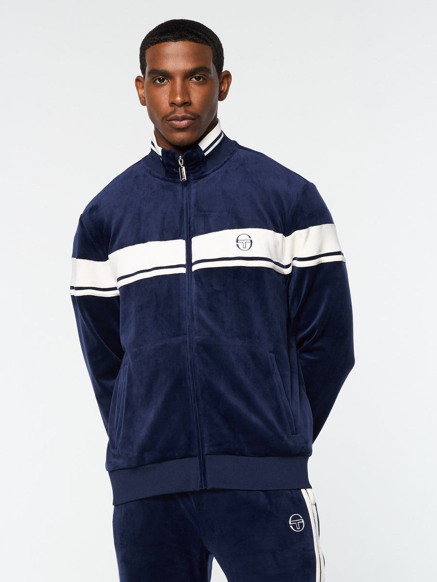 Damarindo Velour Track Jacket- Maritime Blue