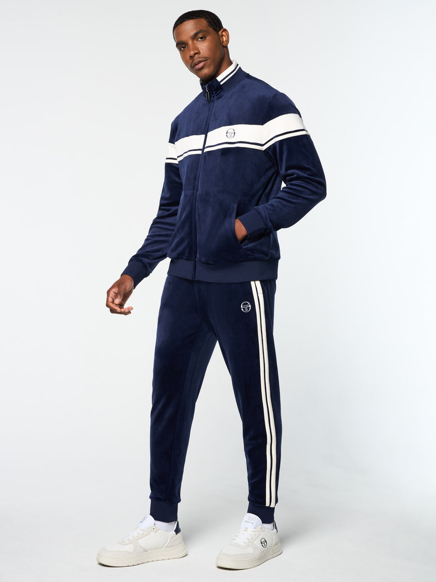 Damarindo Velour Track Jacket- Maritime Blue