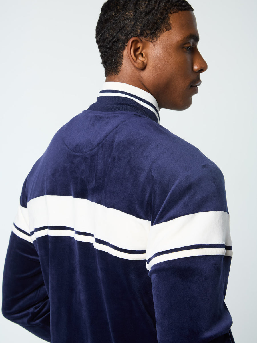 Damarindo Velour Track Jacket- Maritime Blue