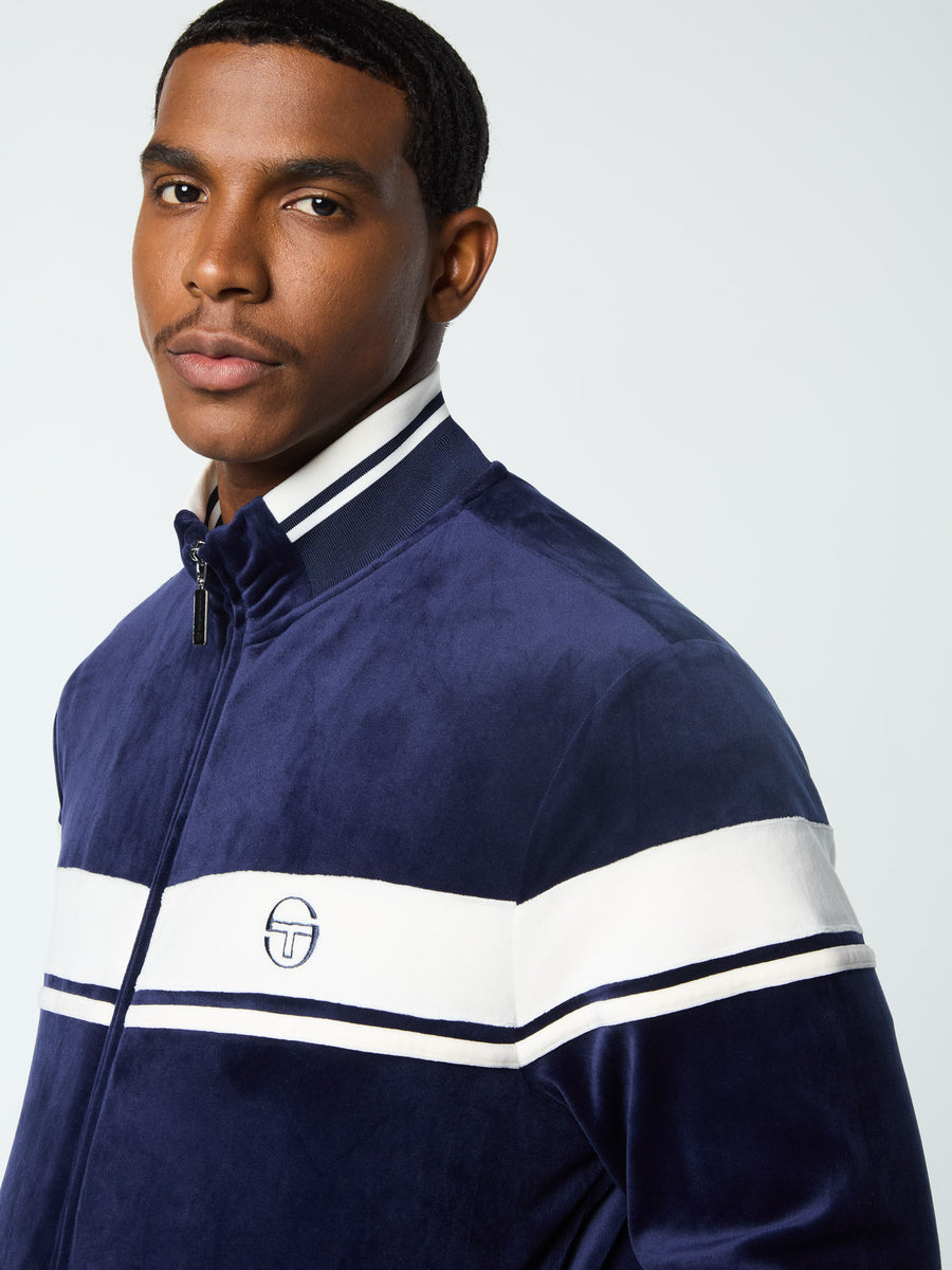 Damarindo Velour Track Jacket- Maritime Blue