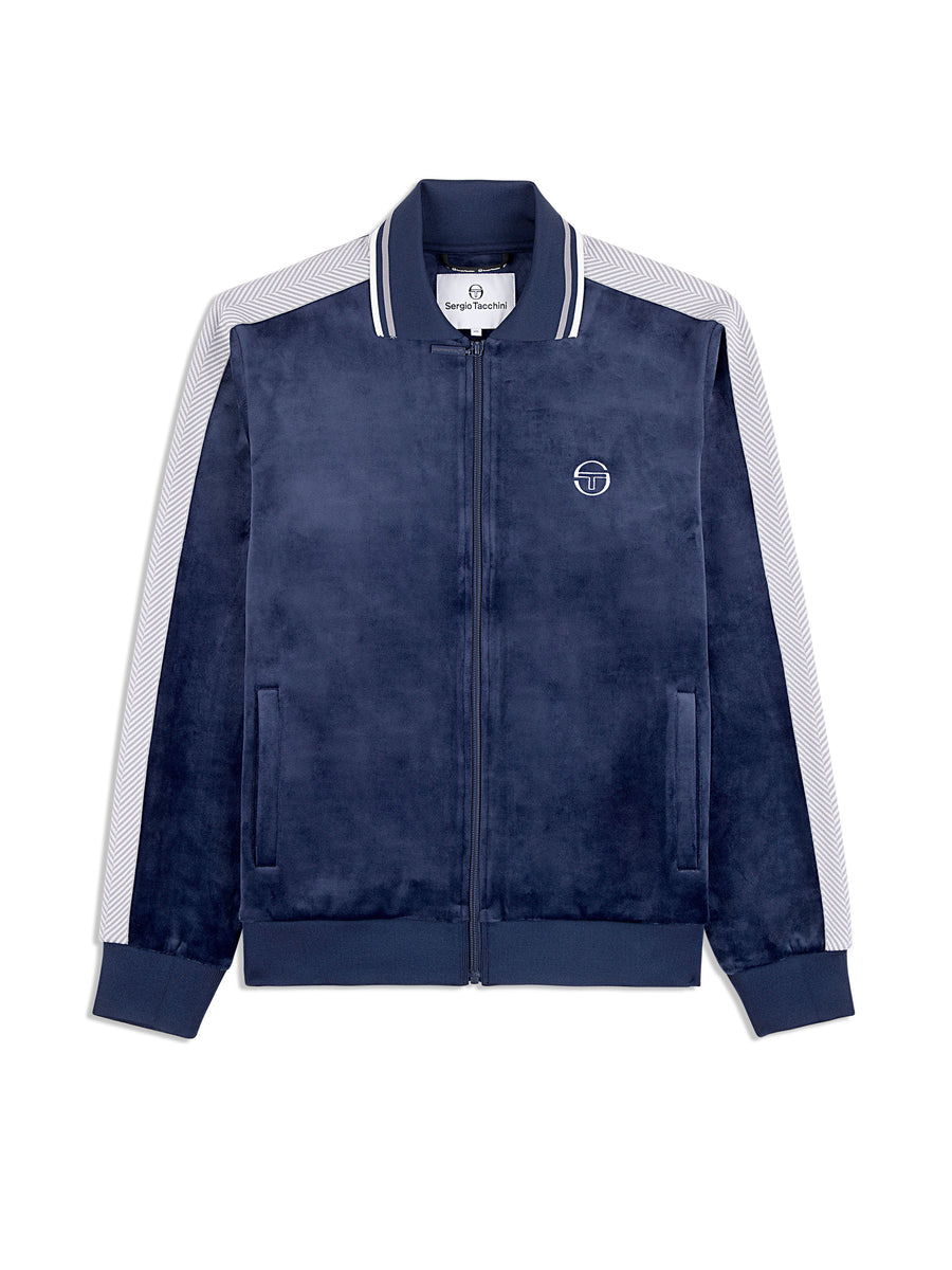 Maglia Velour Track Jacket- Maritime Blue