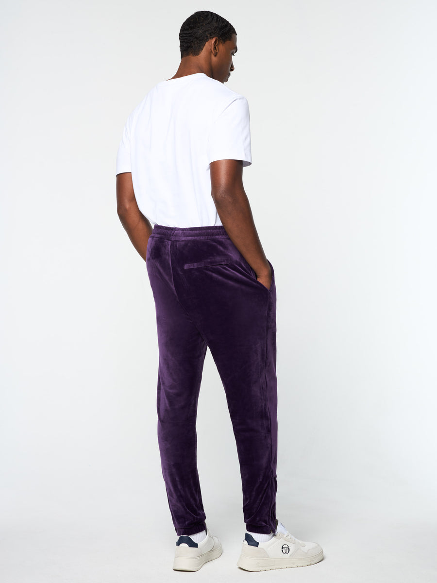 Ostuni Velour Track Pant- Blackberry Cordial