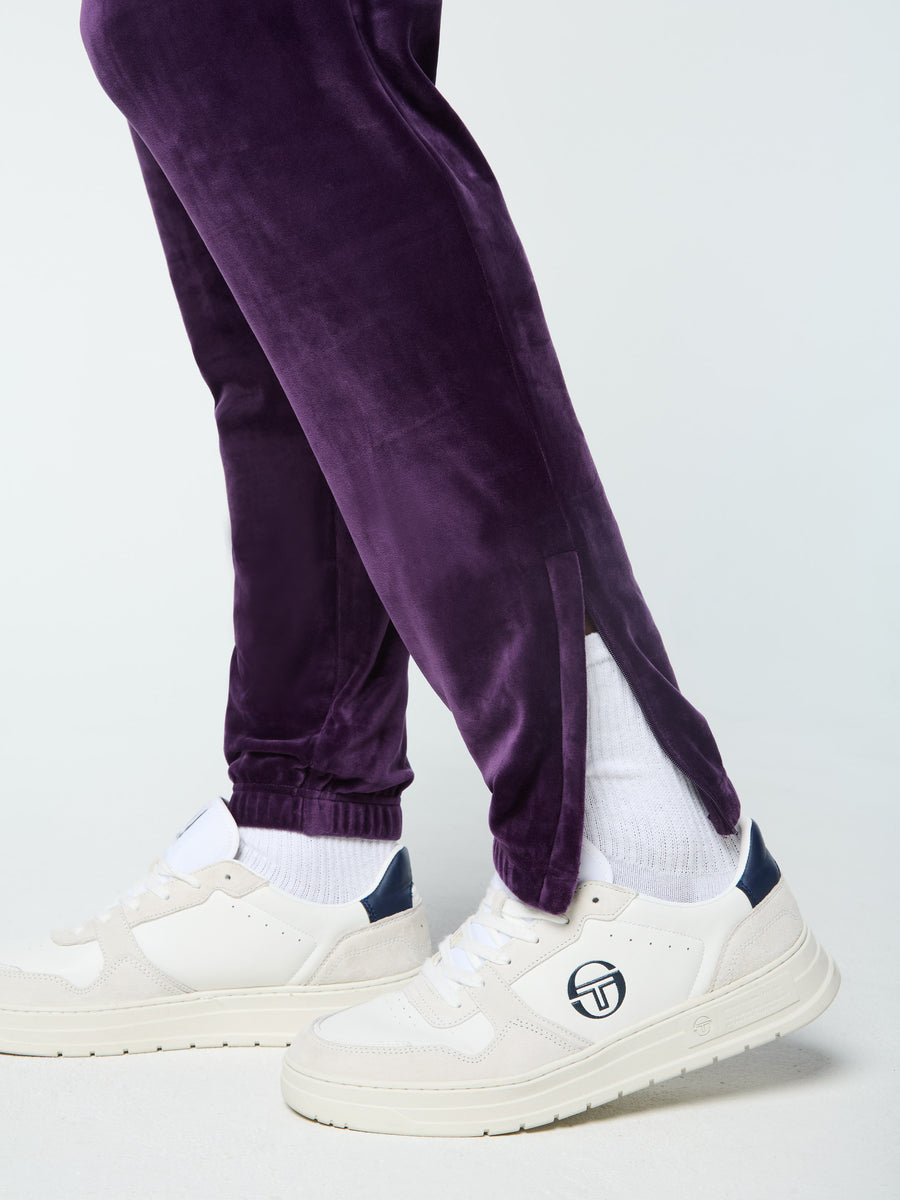 Ostuni Velour Track Pant- Blackberry Cordial