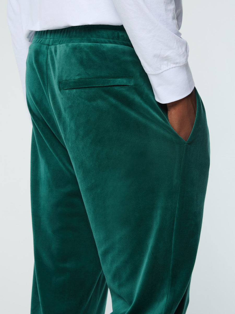 Ostuni Velour Track Pant- Rainforest