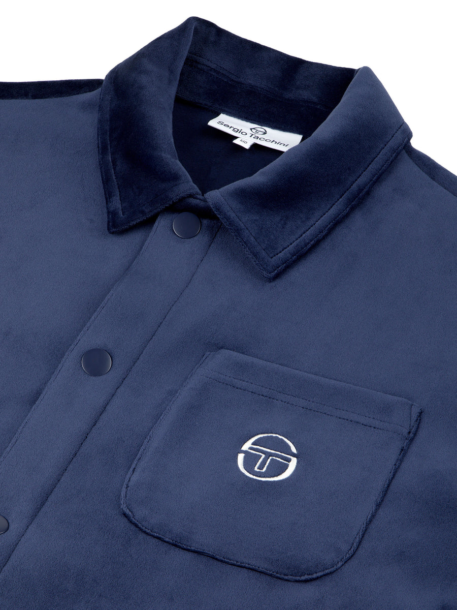 Maglia Velour Overshirt- Maritime Blue