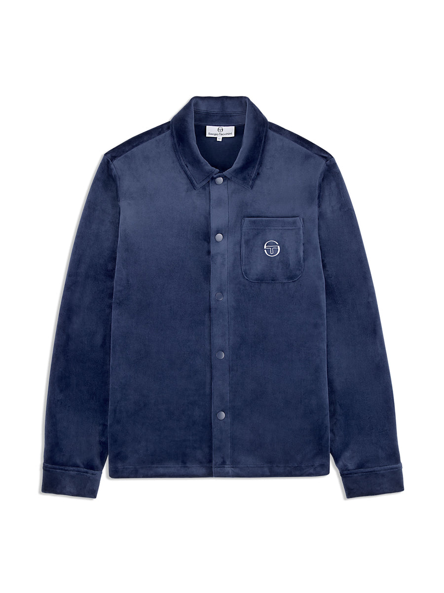 Maglia Velour Overshirt- Maritime Blue