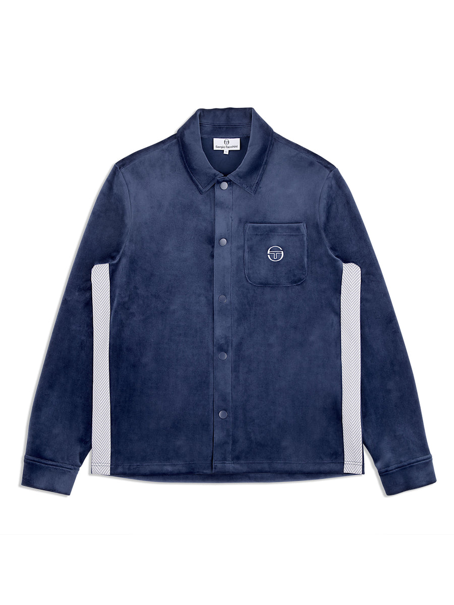 Maglia Velour Overshirt- Maritime Blue