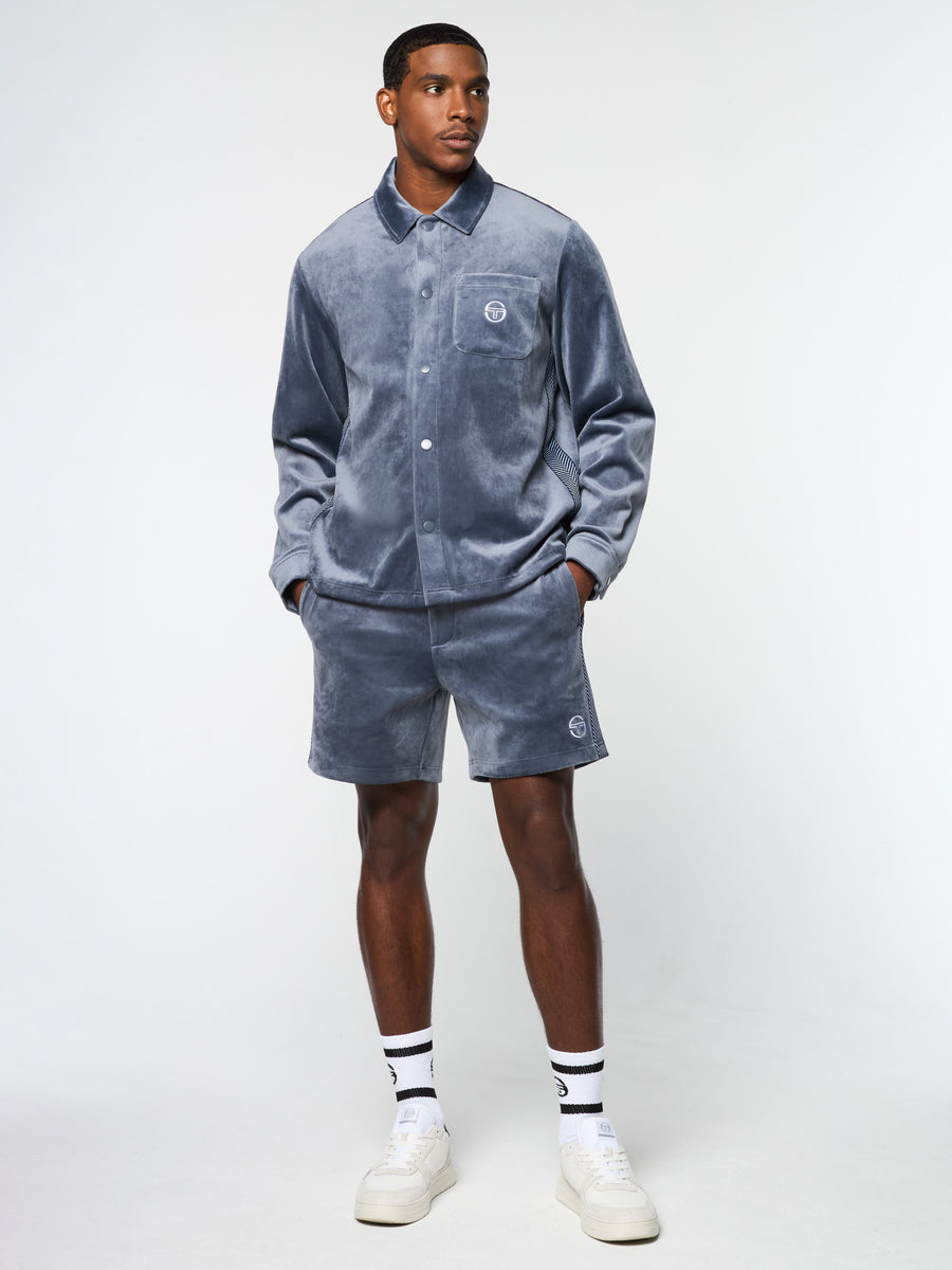 Maglia Velour Overshirt- Grisaille