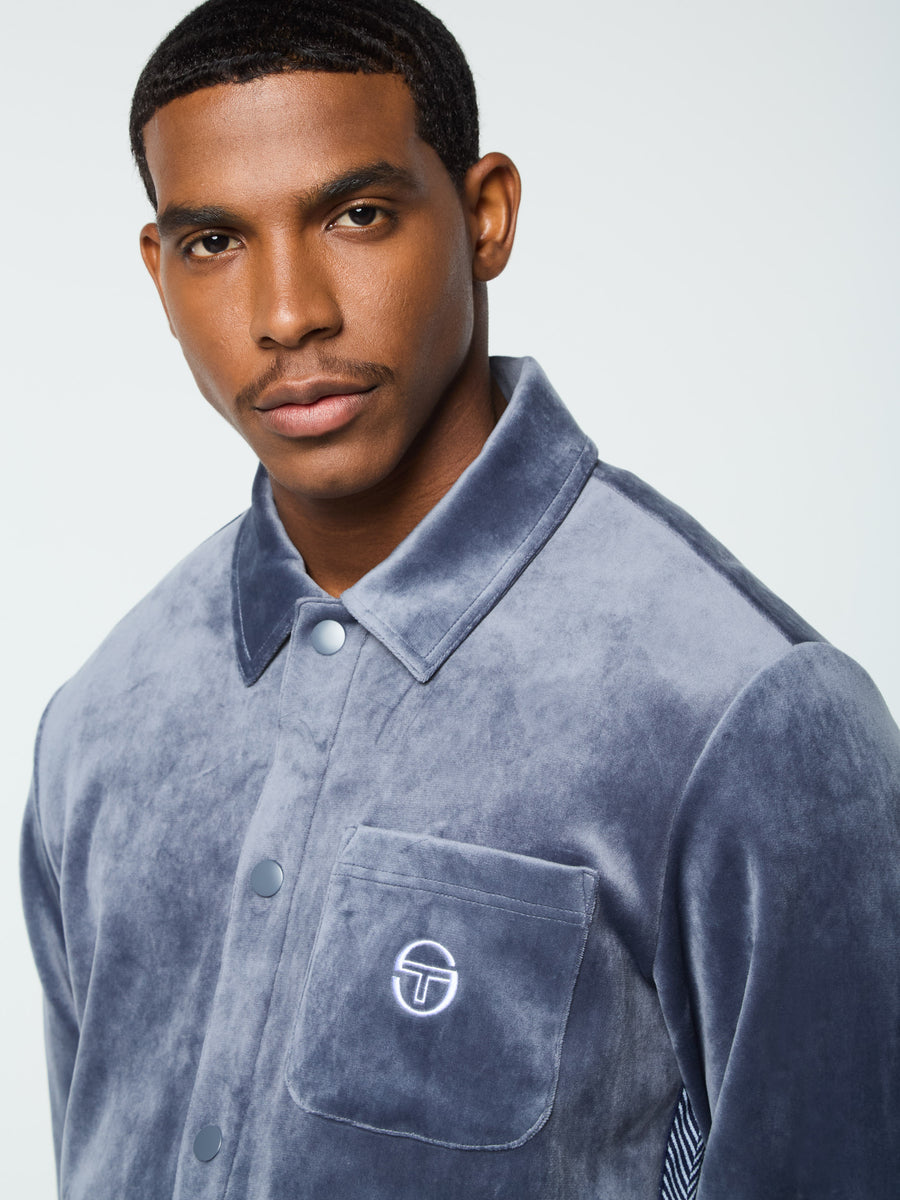 Maglia Velour Overshirt- Grisaille