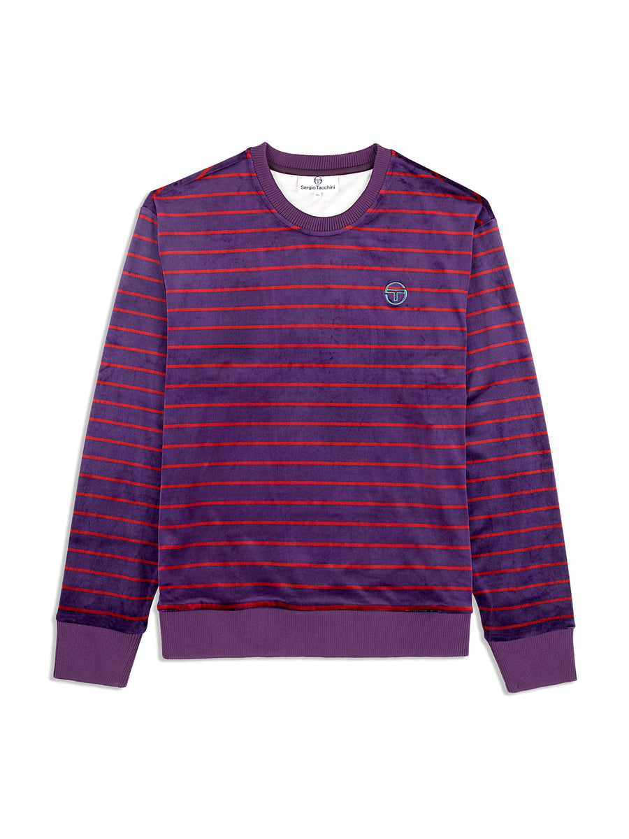 Foggia Velour Crewneck- Blackberry Cordial