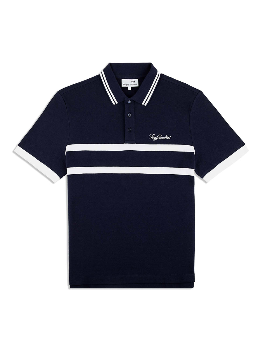 Vieste Stripe Polo- Maritime Blue – Sergio Tacchini Europe