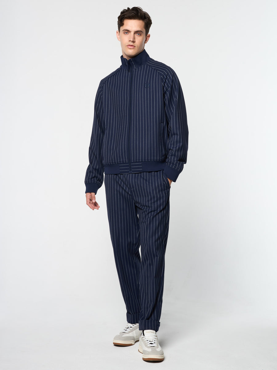 Gessato Suiting Track Jacket- Maritime Blue