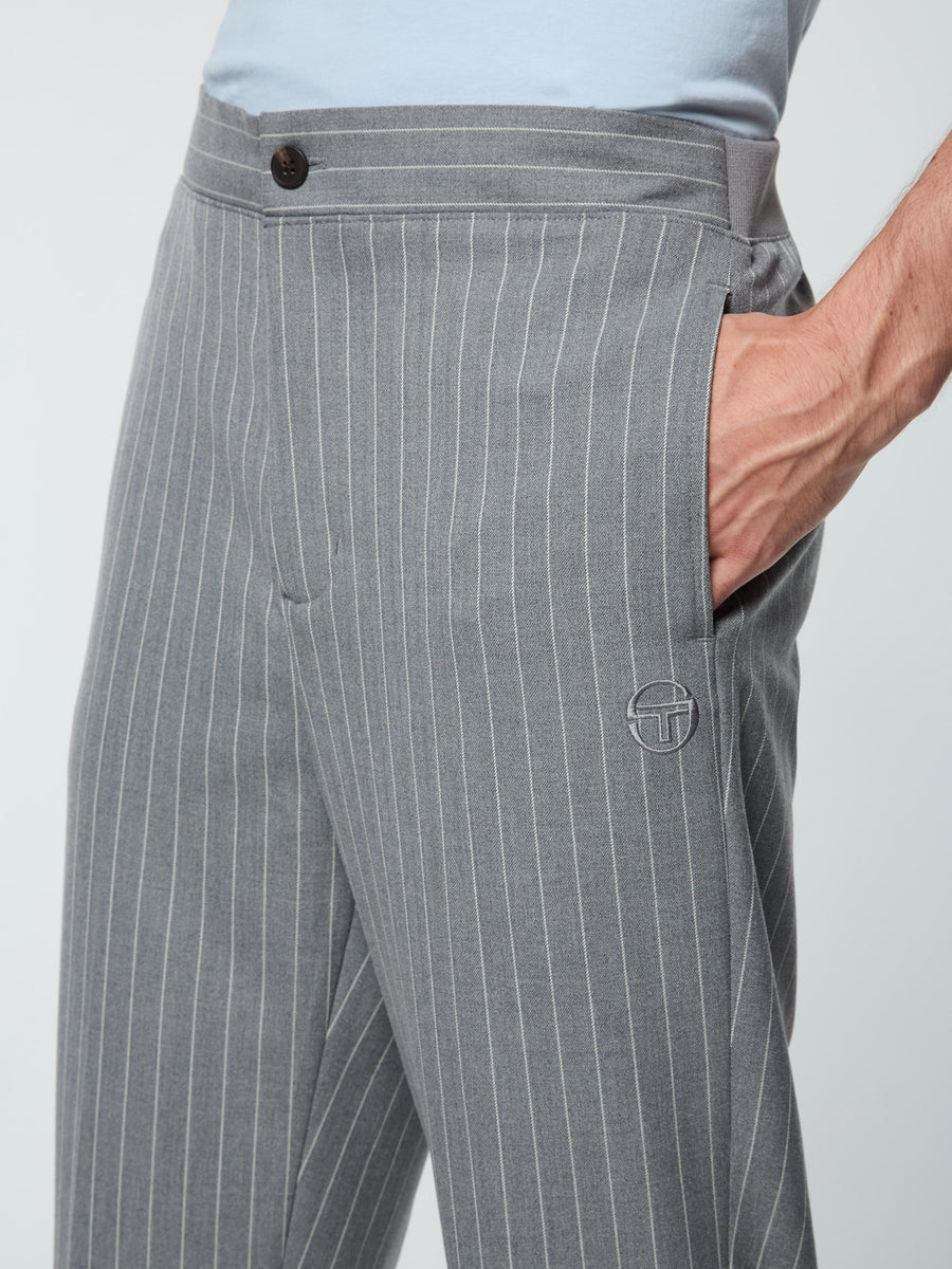 Gessato Suiting Track Pant- Quiet Shade