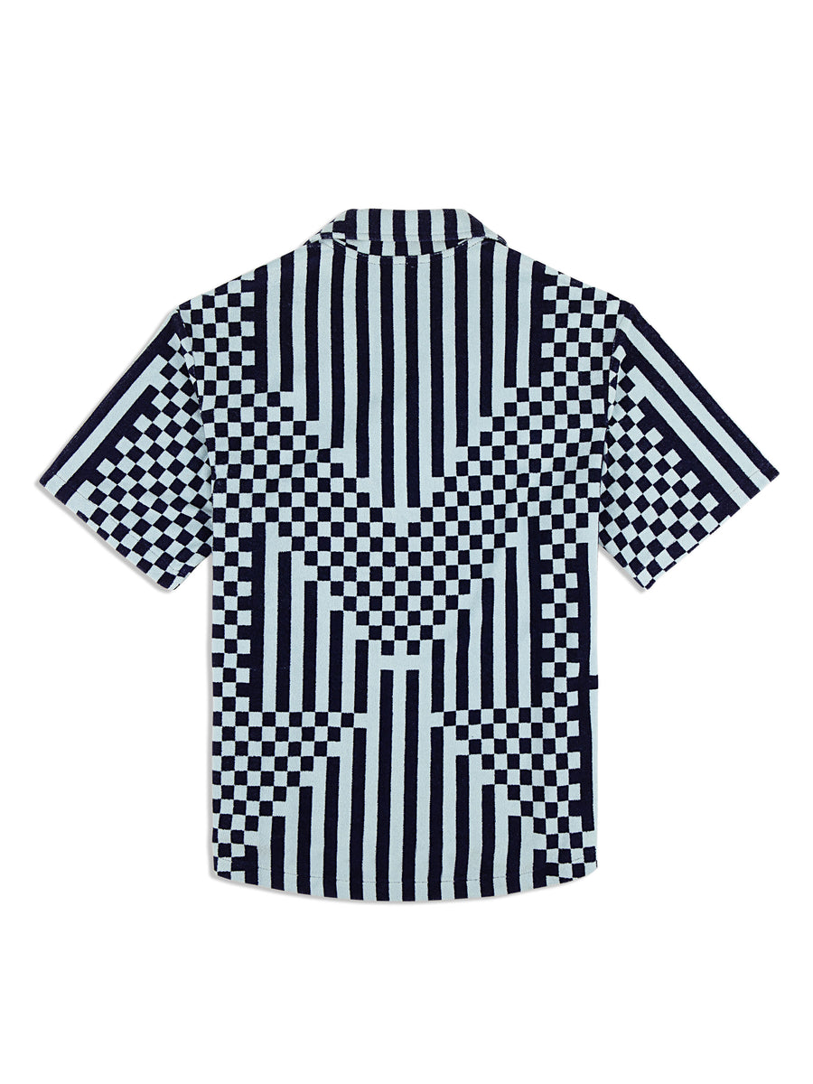 Piastrella Terry Cabana Shirt- Maritime Blue