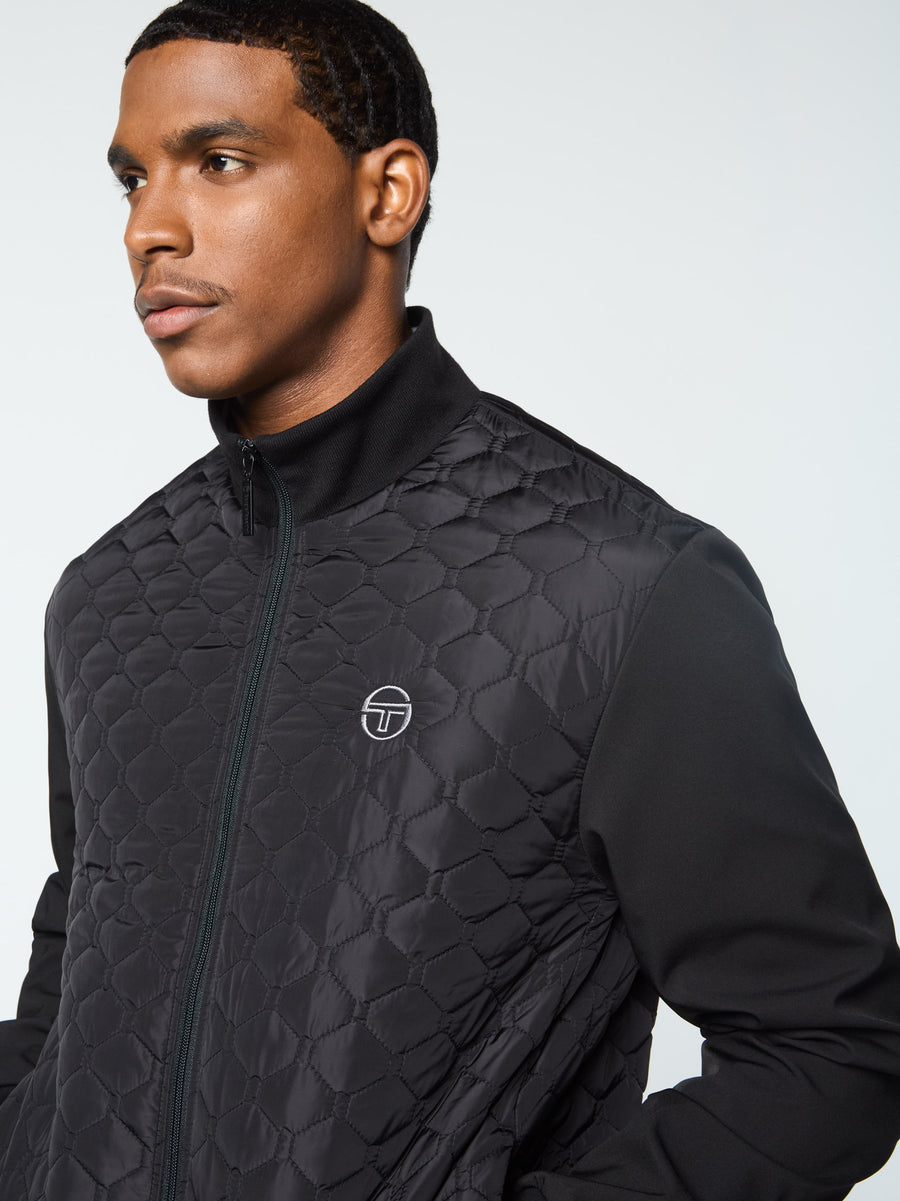 Sapri Quilted Track Jacket- Black Beauty