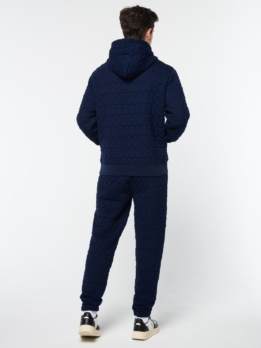 Aversa Quilted Hoodie- Maritime Blue