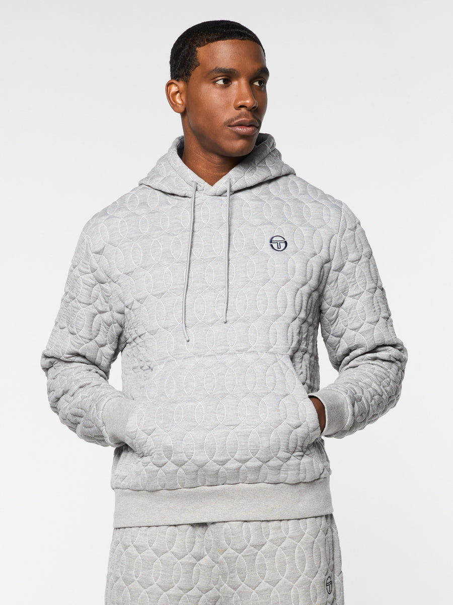 Aversa Quilted Hoodie- Light Heather Grey