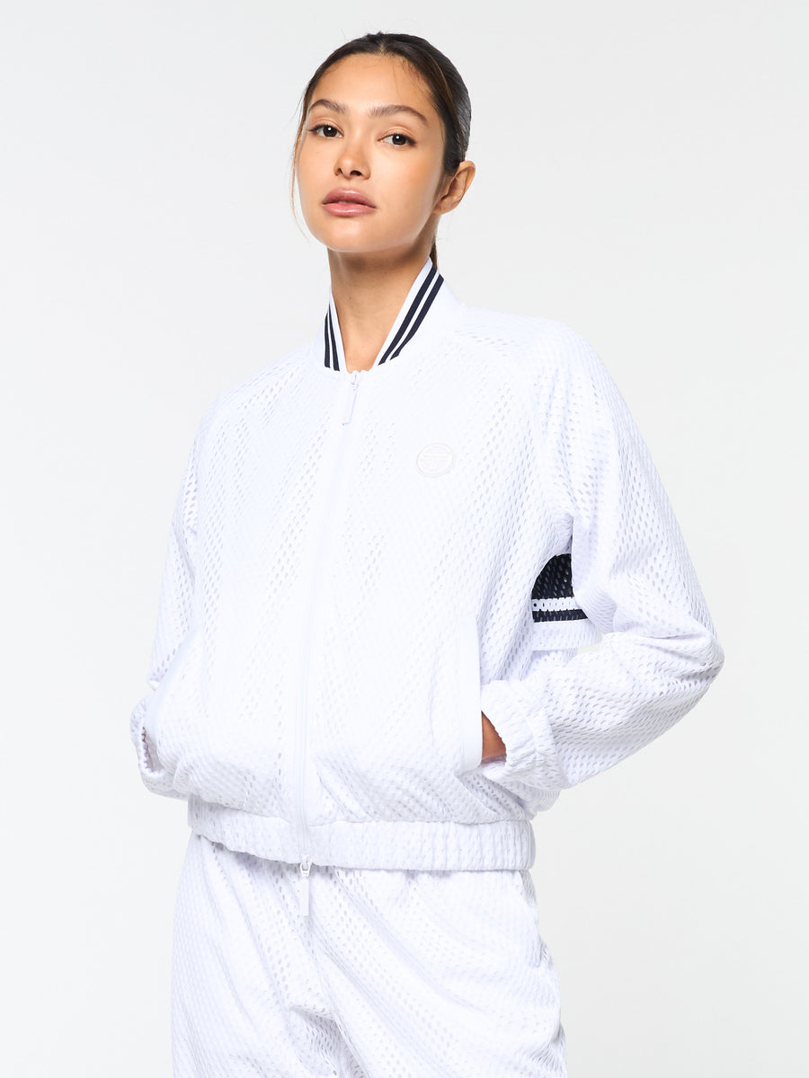 Adria Mesh Track Jacket- Brilliant White