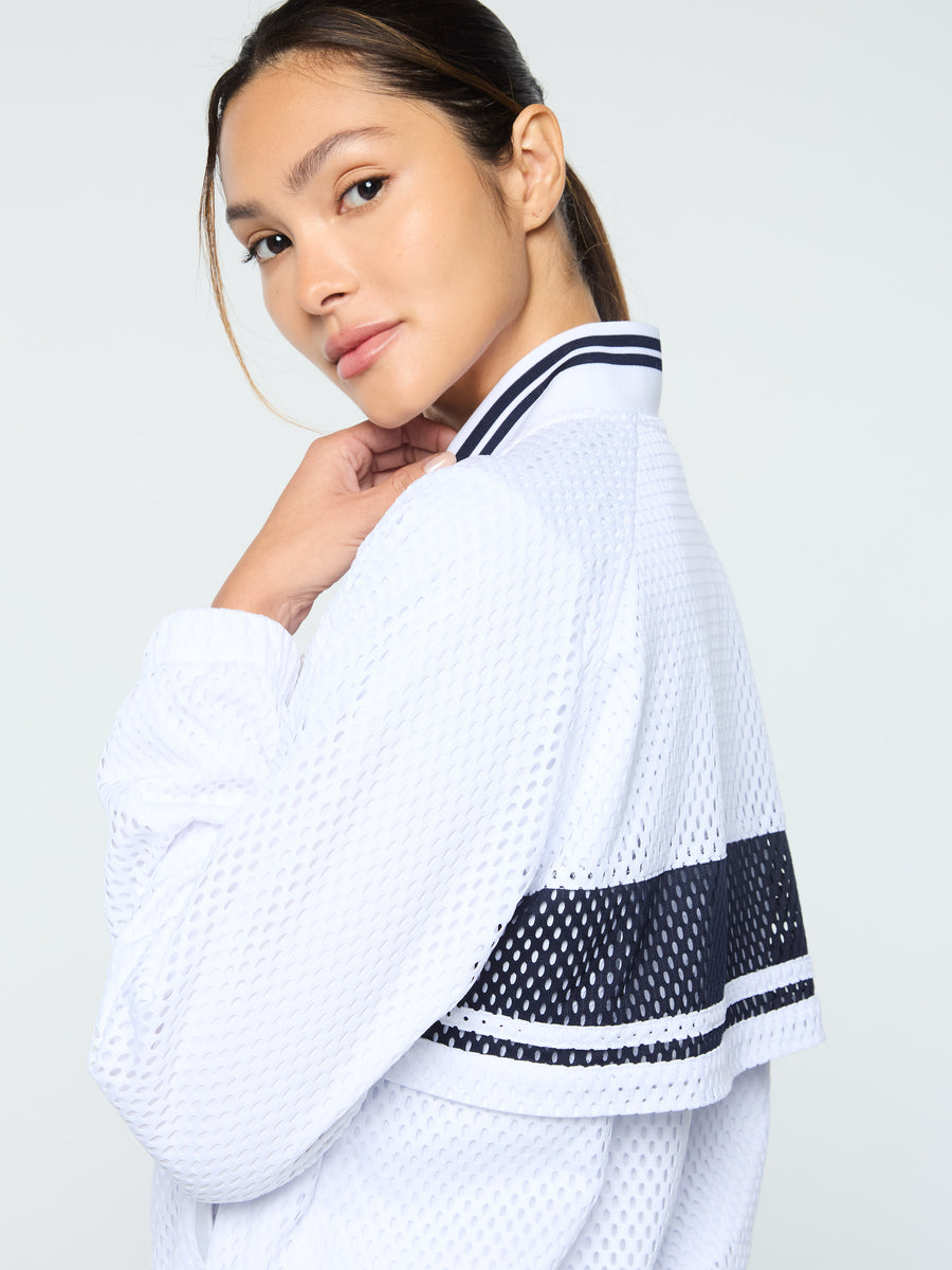 Adria Mesh Track Jacket- Brilliant White