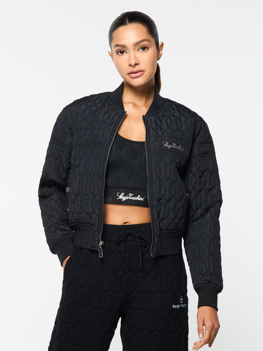 Gabrisa Velour Track Jacket- Black Beauty