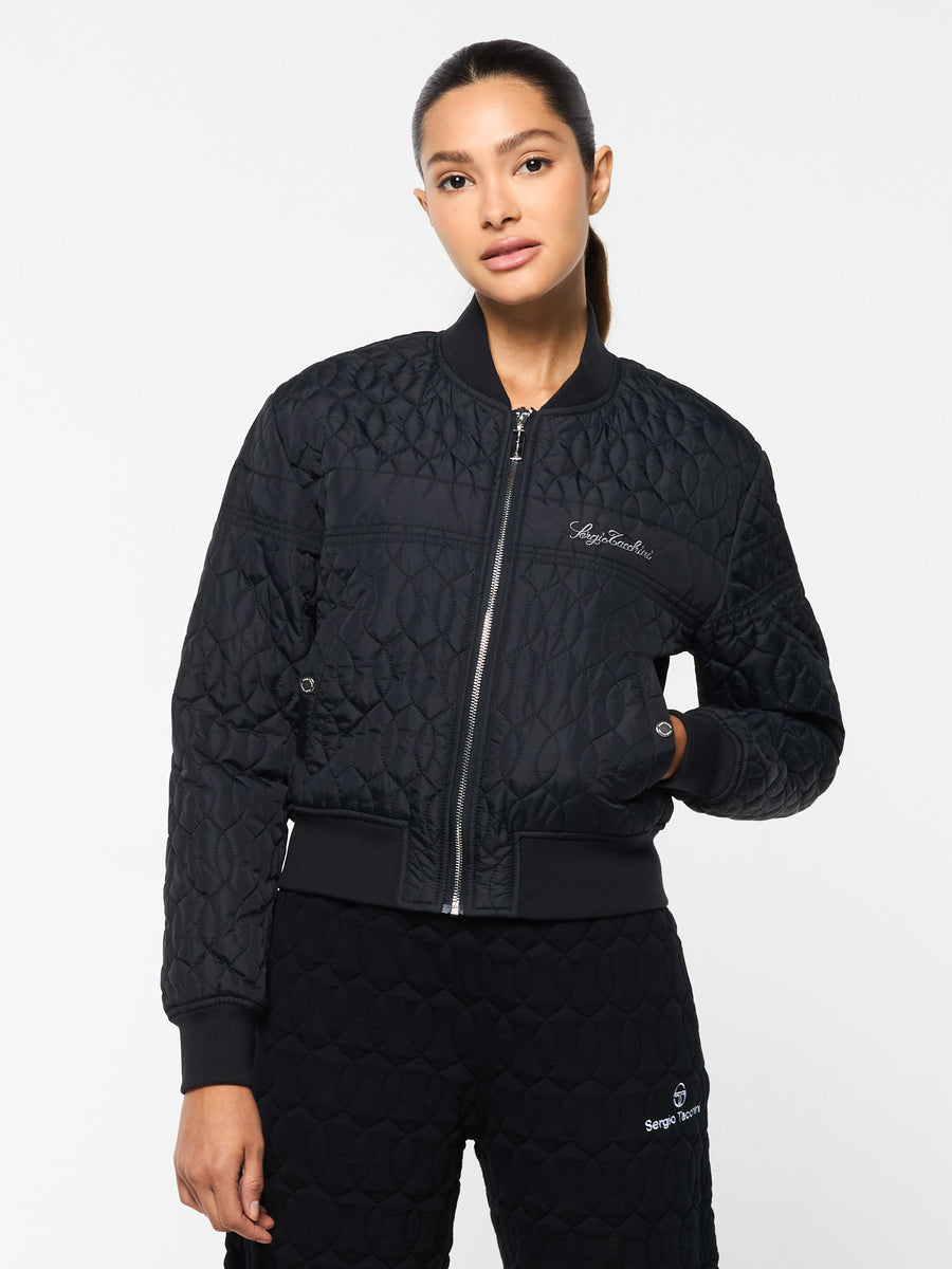 Cipolla Quilted Bomber Jacket- Black Beauty