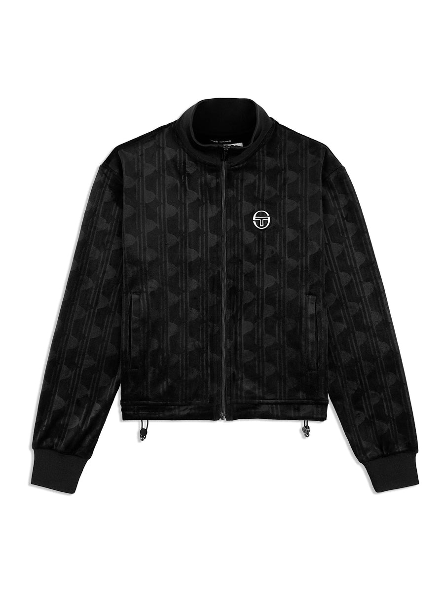 Gabrisa Velour Track Jacket- Black Beauty