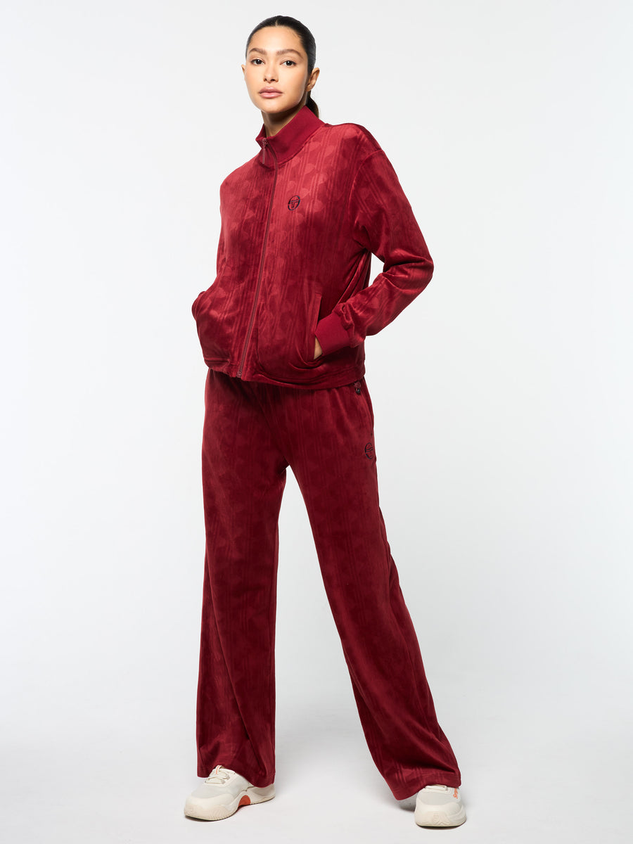 Gabrisa Velour Track Jacket- Sun Dried Tomato