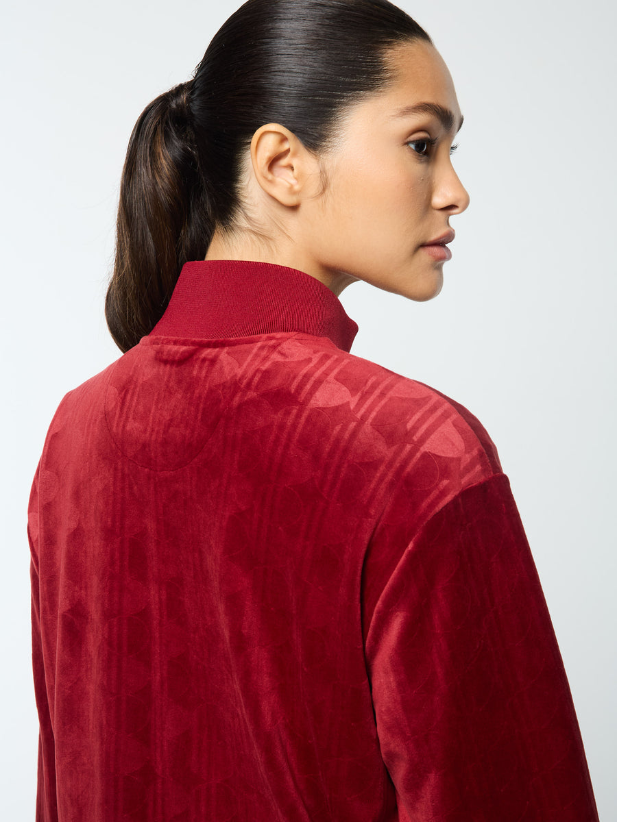 Gabrisa Velour Track Jacket- Sun Dried Tomato