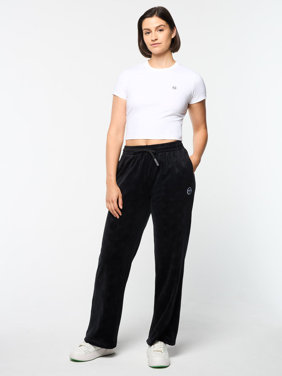 Gabrisa Velour Track Pant- Black Beauty