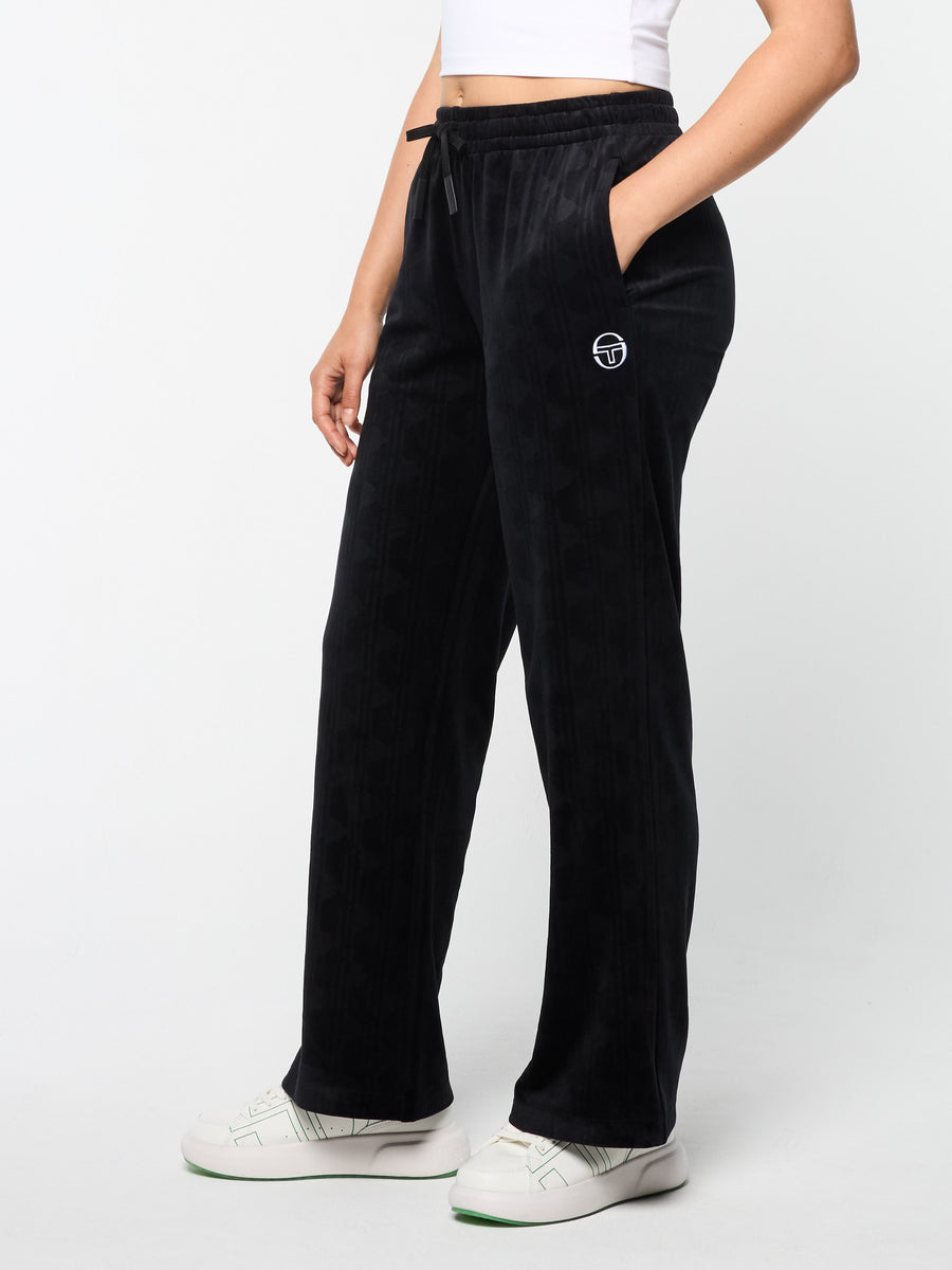 Gabrisa Velour Track Pant- Black Beauty