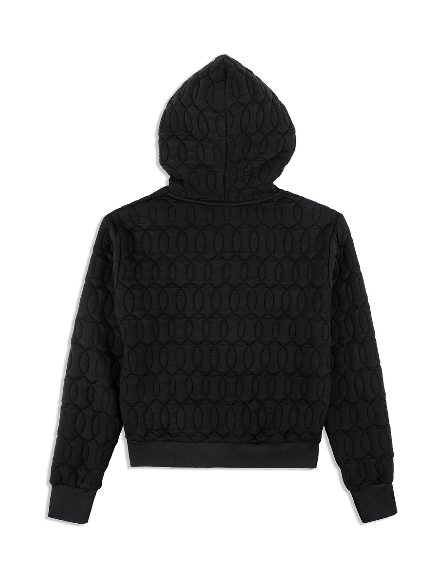 Women's Aversa Quilted Hoodie- Black Beauty