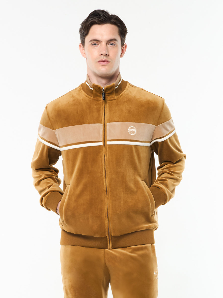 Damarindo Velour Track Jacket- Bronze Brown