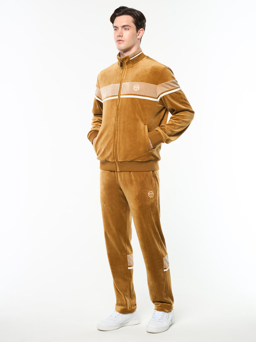 Damarindo Velour Track Jacket- Bronze Brown