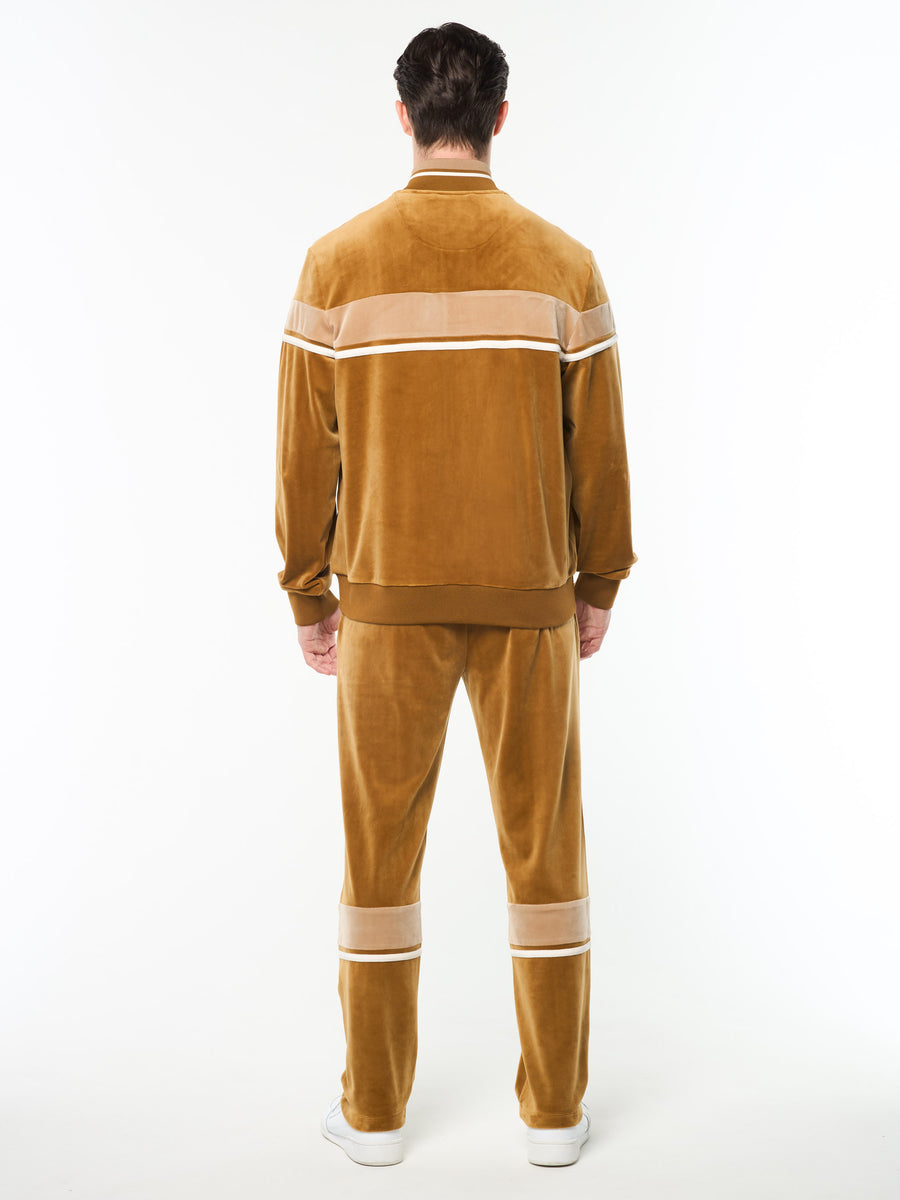 Damarindo Velour Track Jacket- Bronze Brown