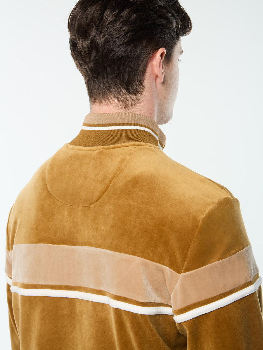 Damarindo Velour Track Jacket- Bronze Brown