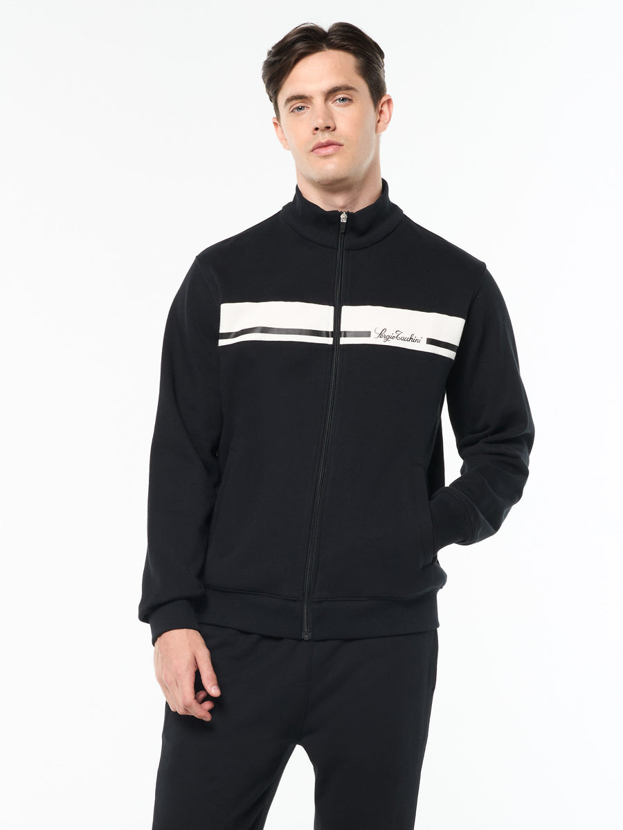 Cursivo Track Jacket- Black Beauty