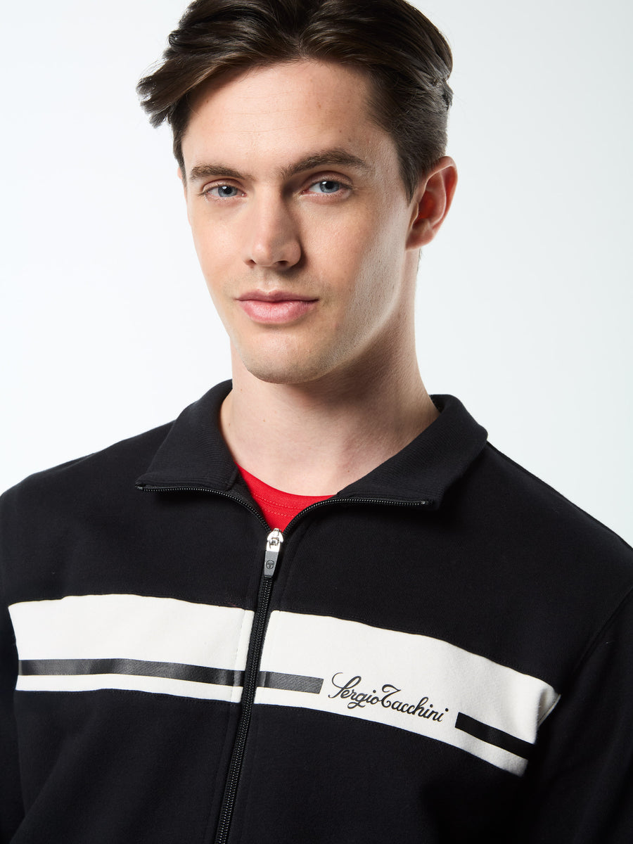 Cursivo Track Jacket- Black Beauty