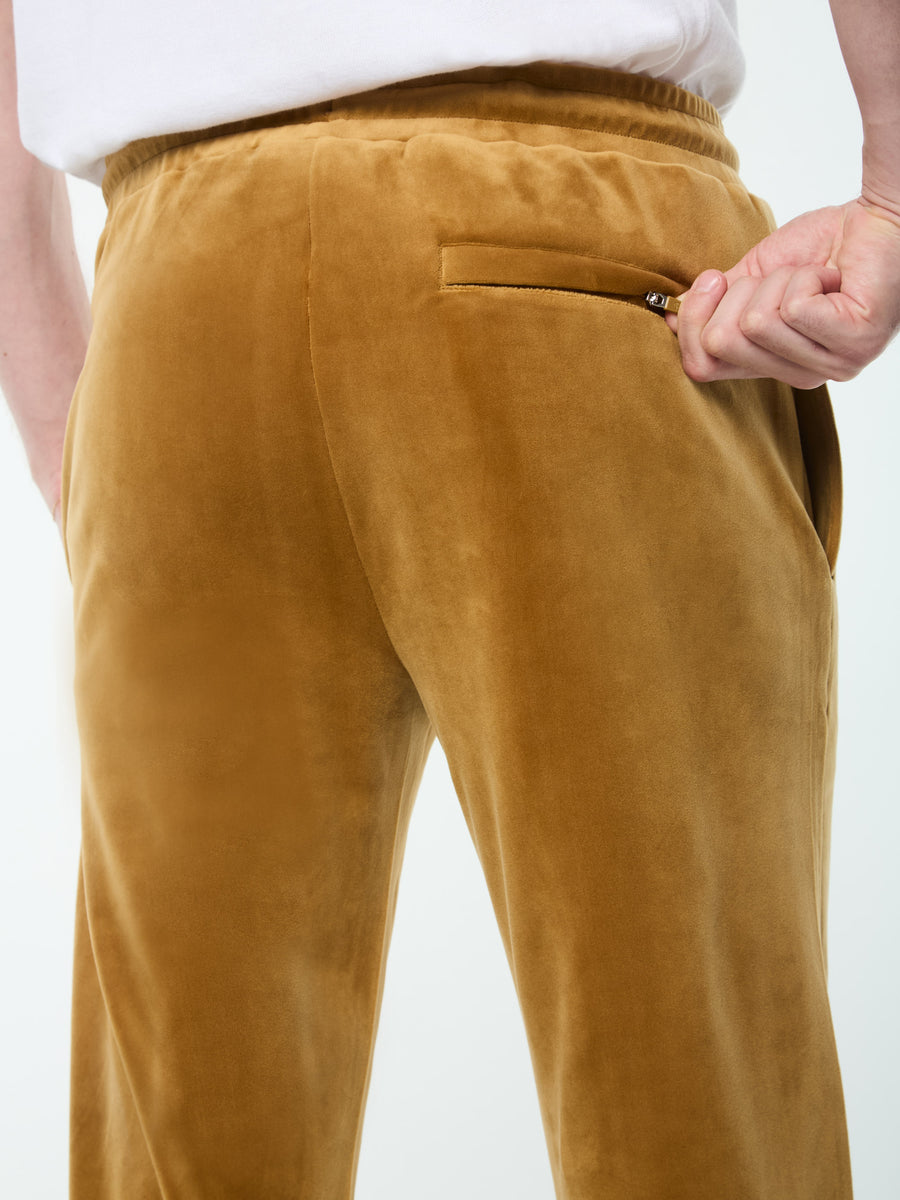 Damarindo Velour Track Pant- Bronze Brown