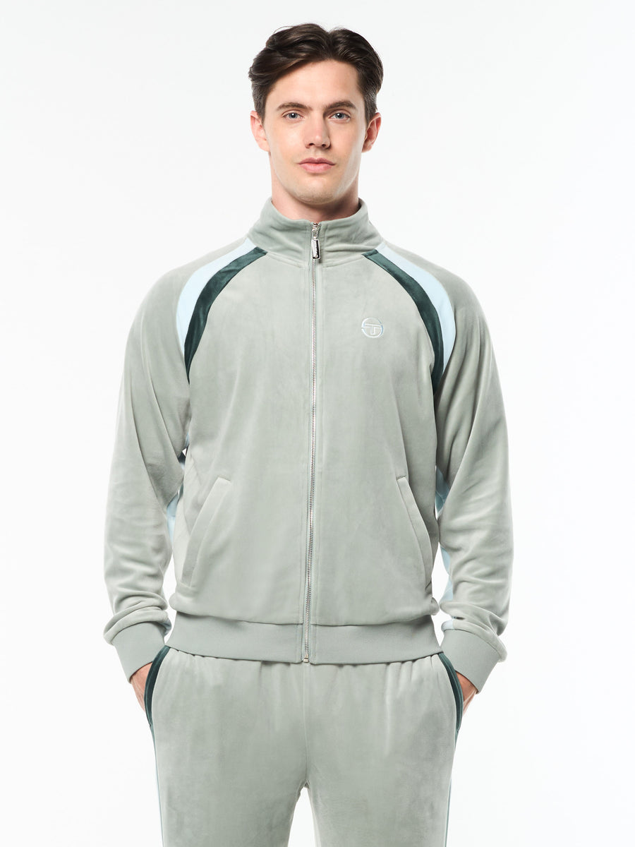 Banda Velour Track Jacket- Slate Gray