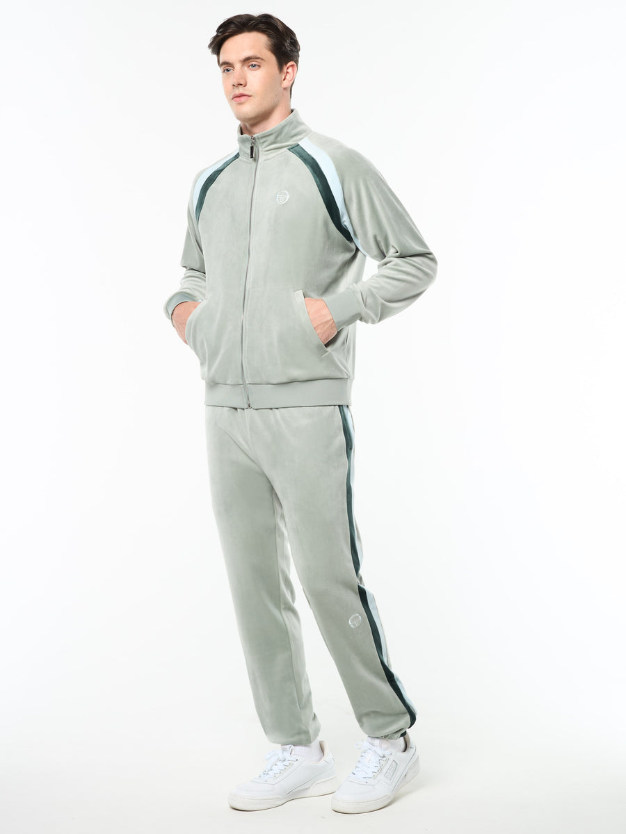 Banda Velour Track Jacket- Slate Gray