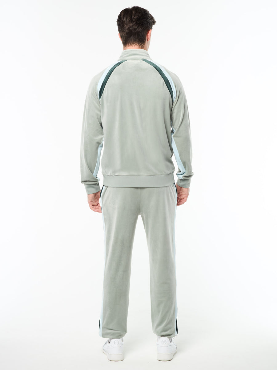 Banda Velour Track Jacket- Slate Gray