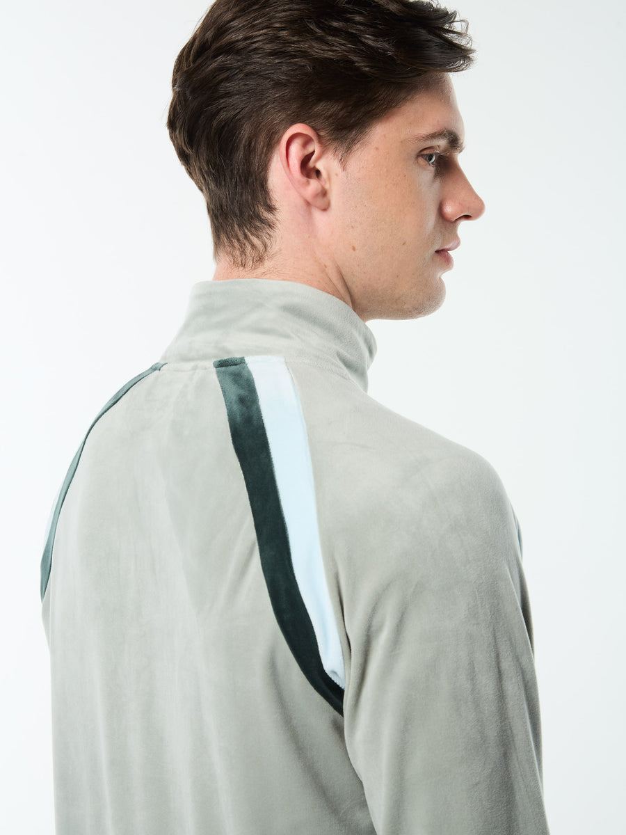 Banda Velour Track Jacket- Slate Gray